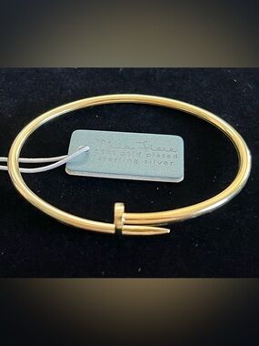 Mia Fiore Italy 18K Gold Plated Sterling Silver 925 Nail Bracelet